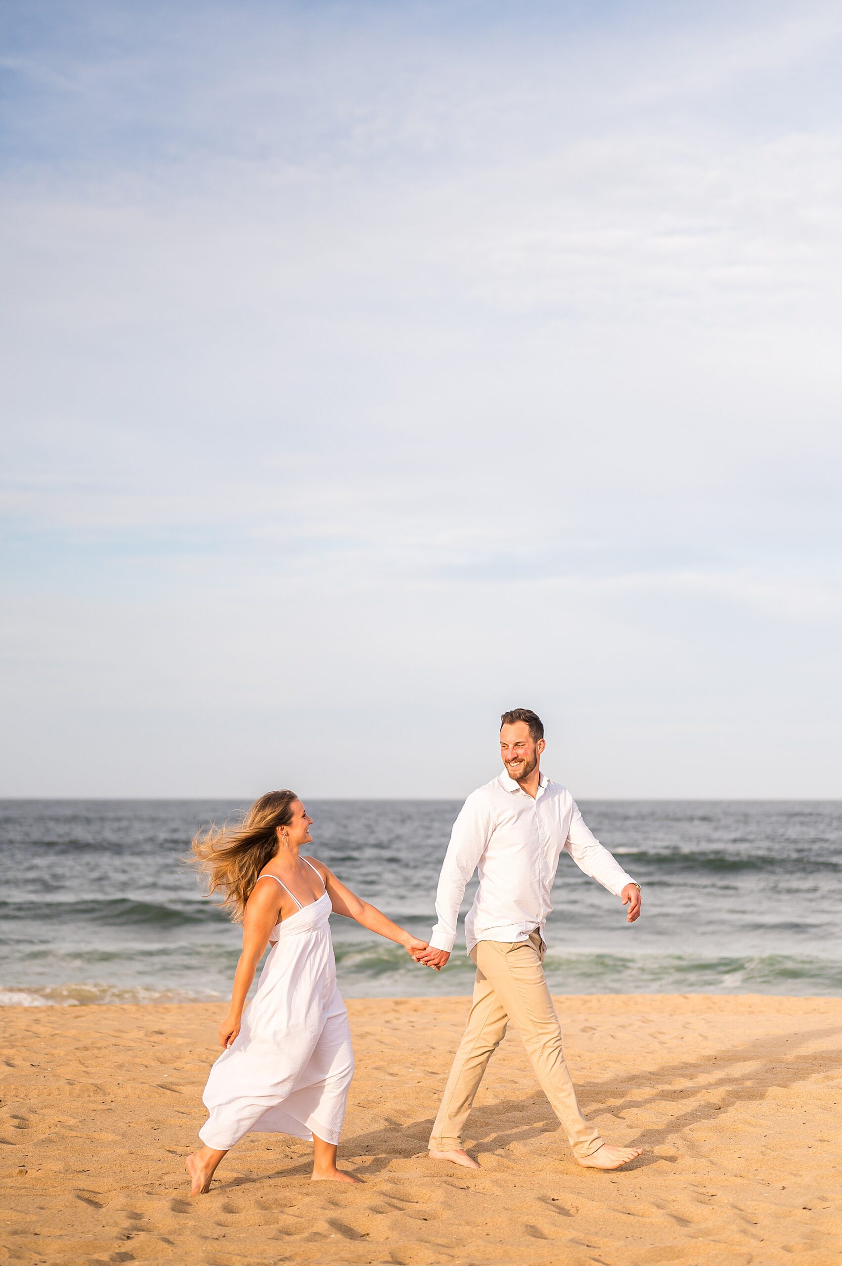 Summer Engagement Portraits on New England beach