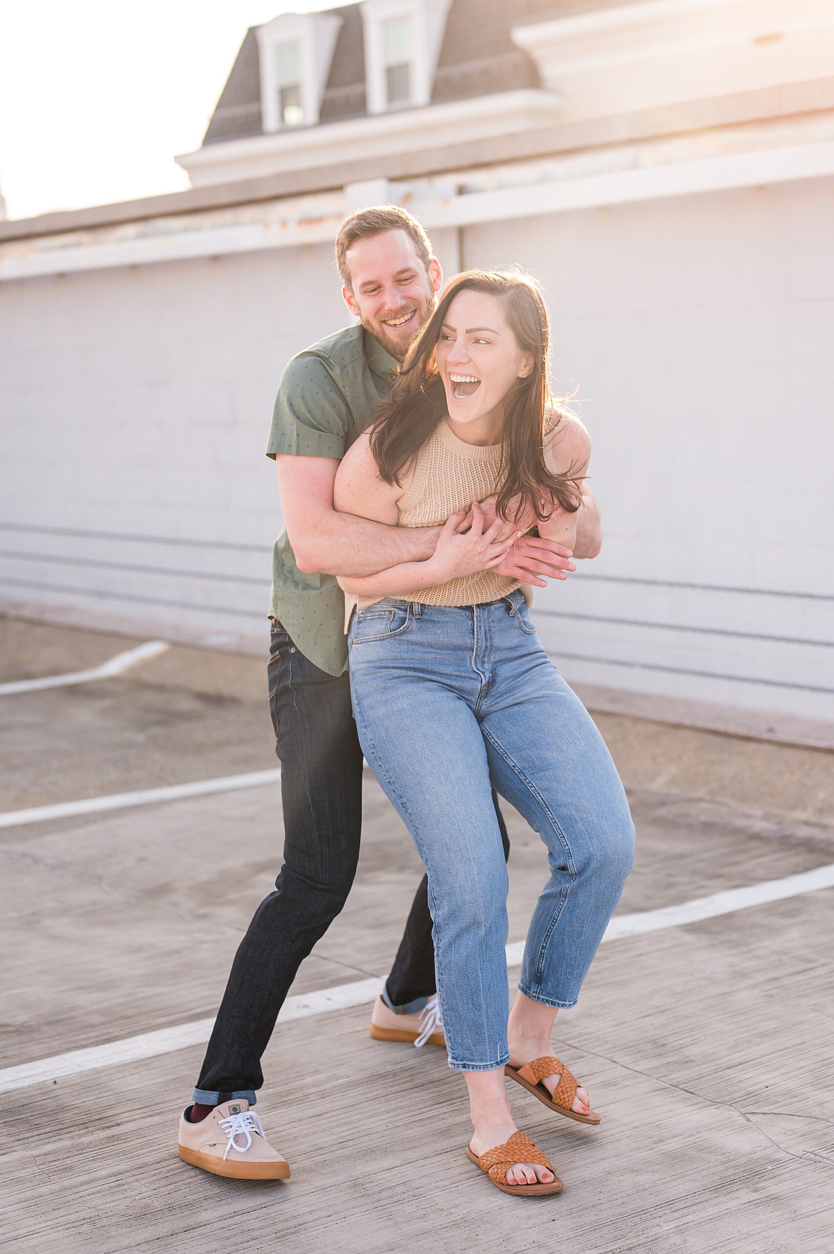 fun and candid engagement portraits 