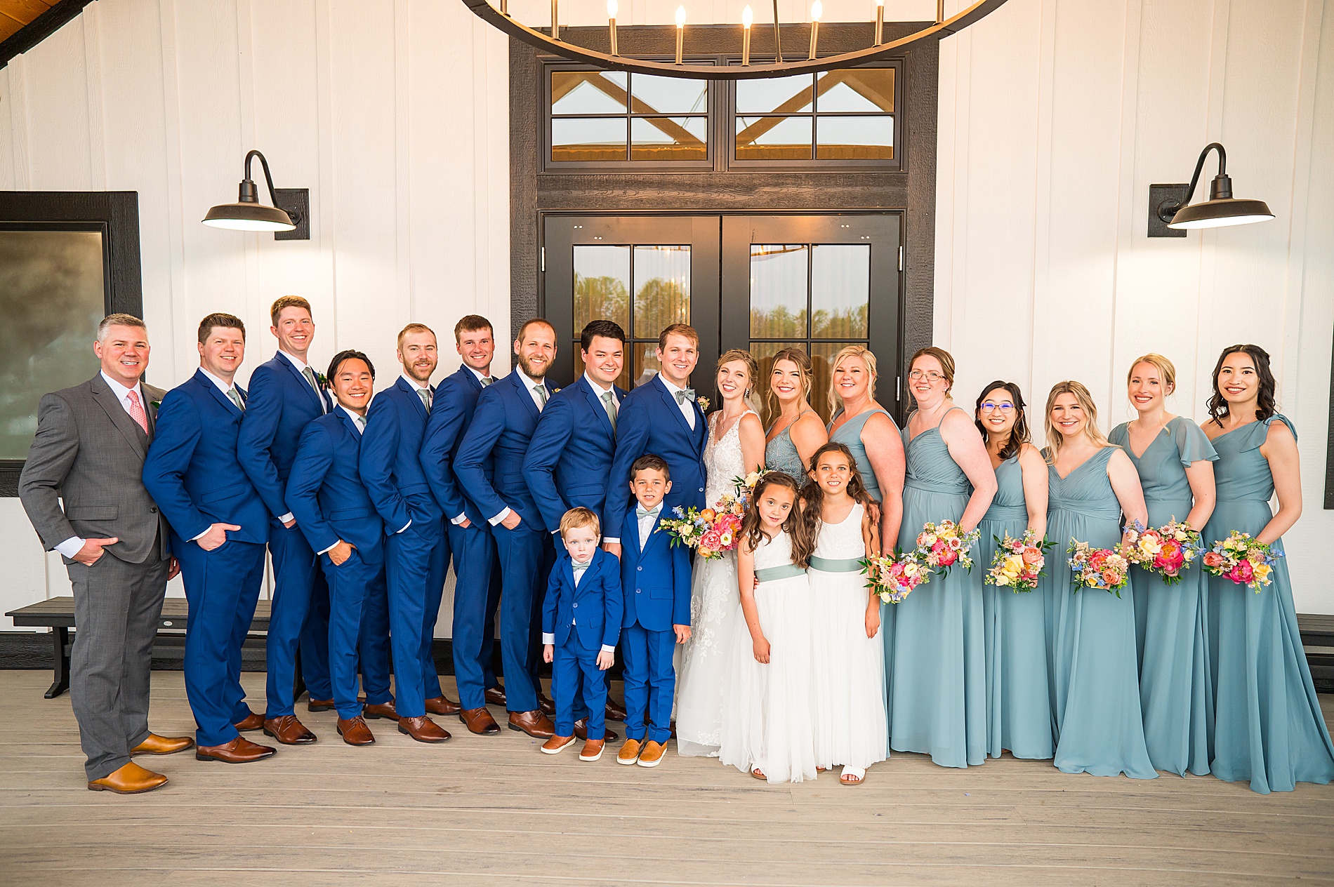 wedding party portraits from  Summer Wedding at Owl's Nest Resort  