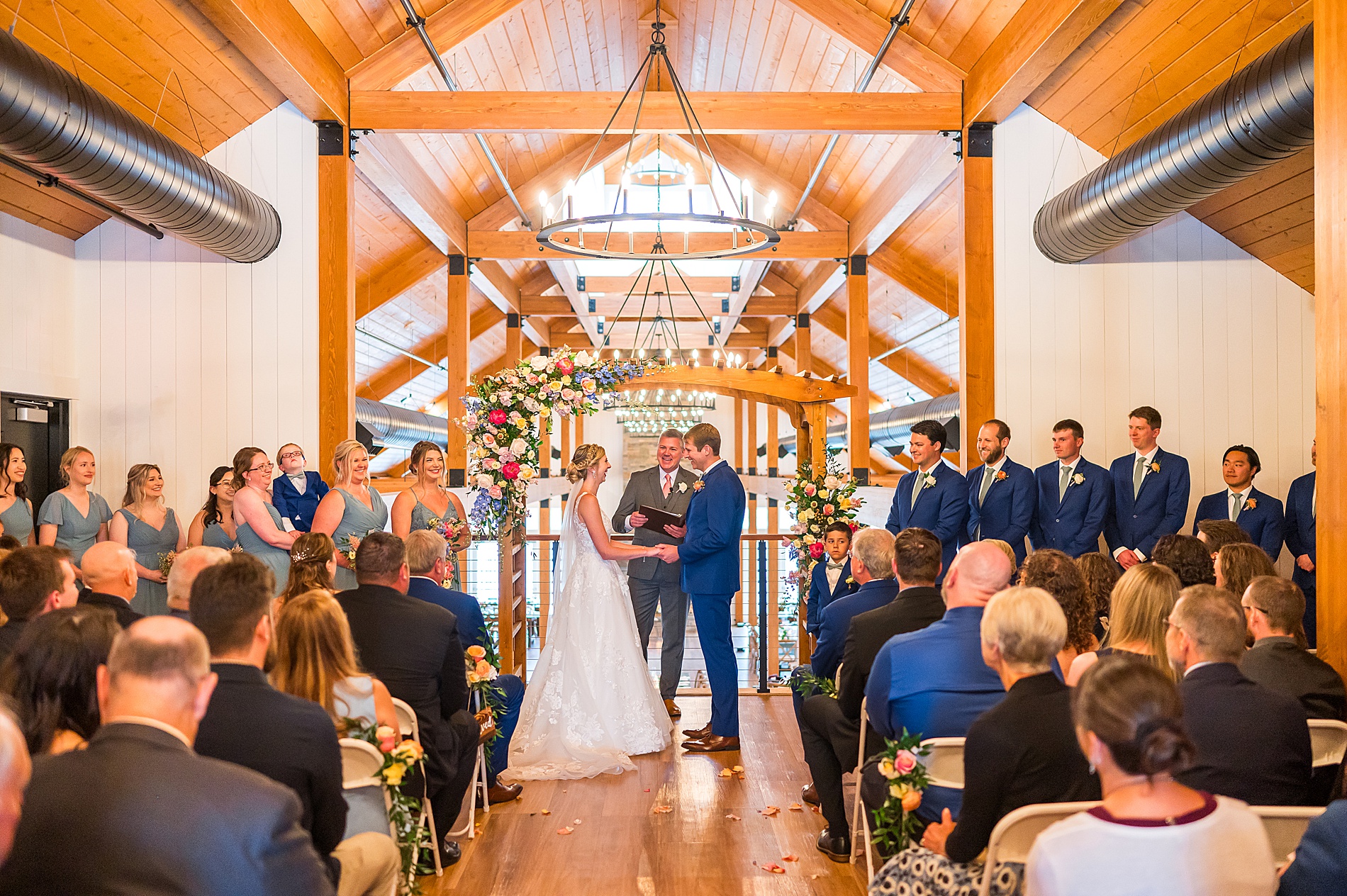 wedding ceremony at the Lakehouse of Owl's Nest Resort  