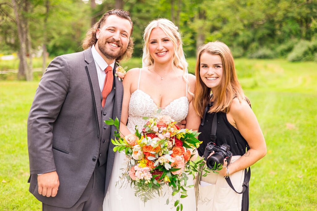 New Hampshire Wedding photographer Allison Clarke Photography with bride and groom at Allrose Farm