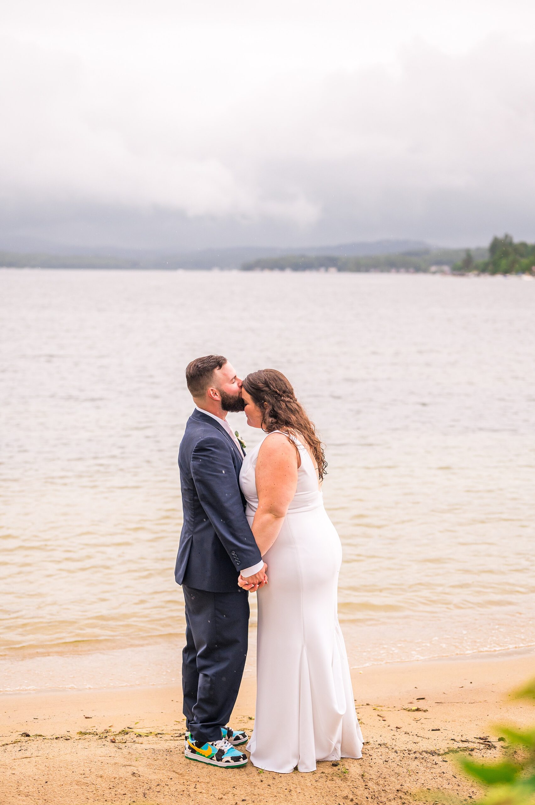 wedding portraits by the lake at NH wedding venue, The Margate