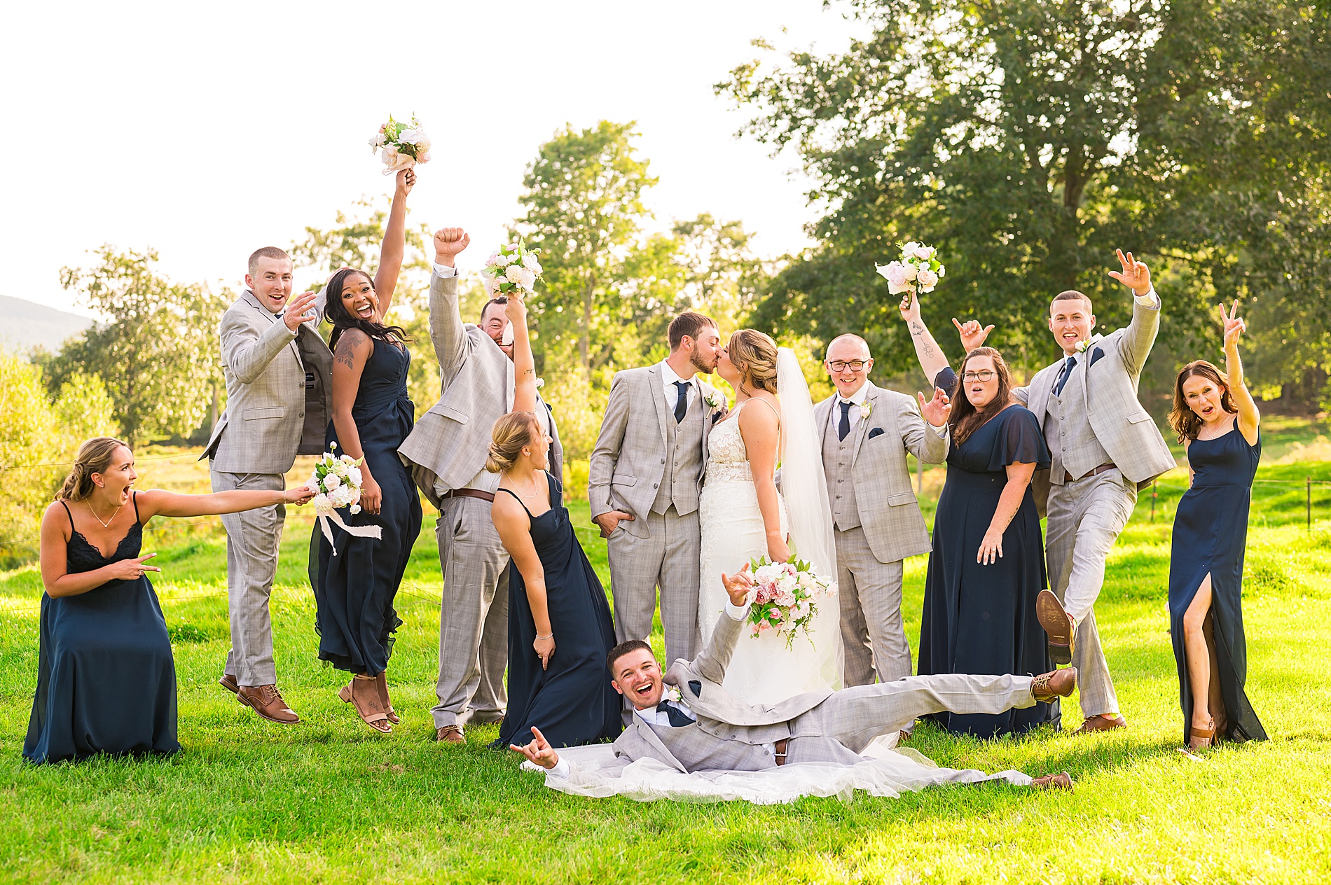 candid and fun wedding party portraits