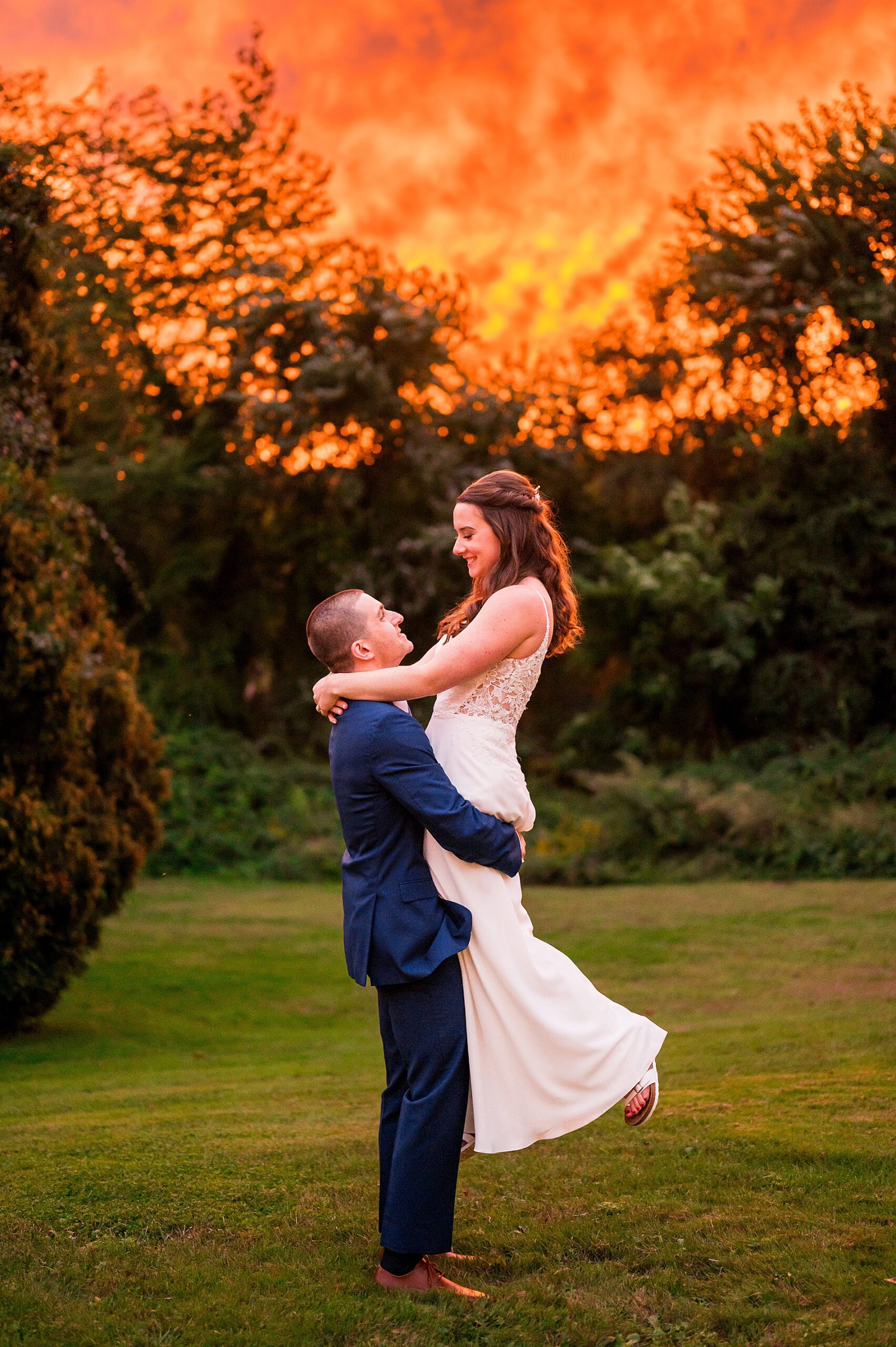 romantic sunset wedding portaits from North Shore wedding  at The Hellenic Center
