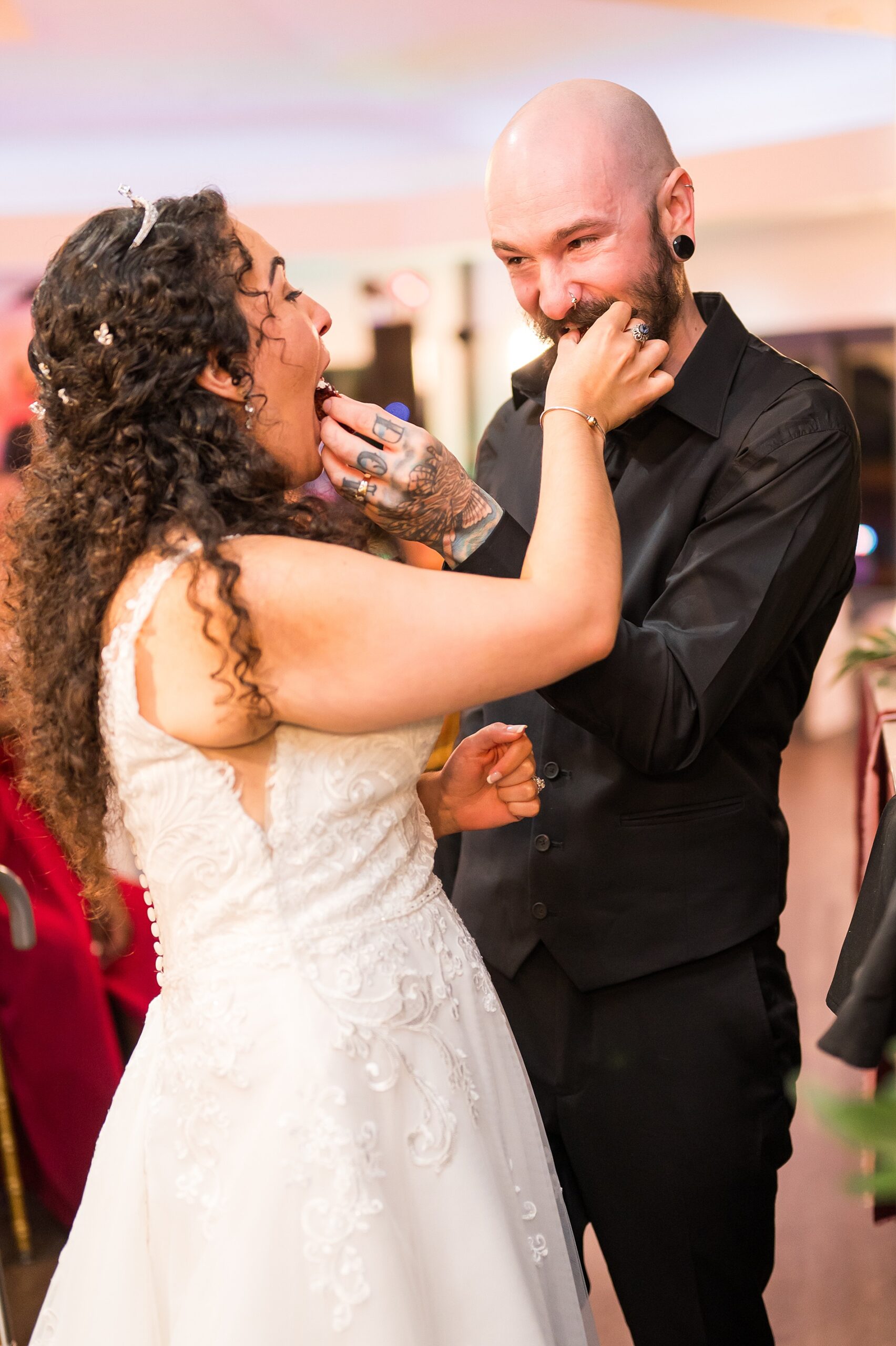newlyweds deed each other wedding cupcake 