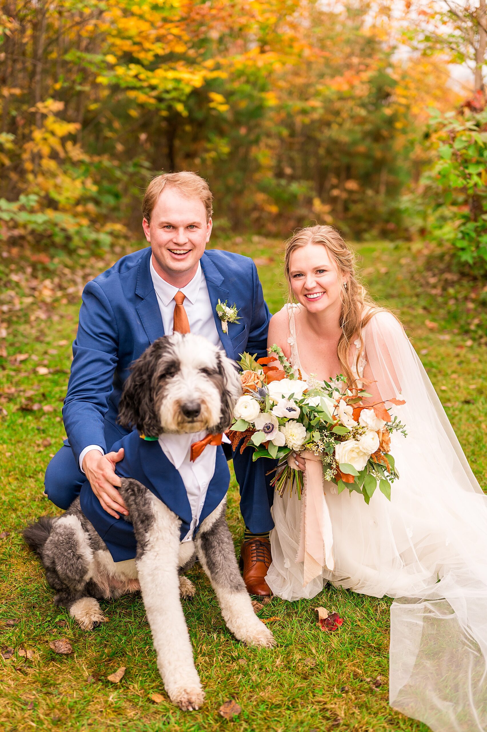 newlywed portraits from Enchanting Fall Wedding in Vermont at The Alerin Barn