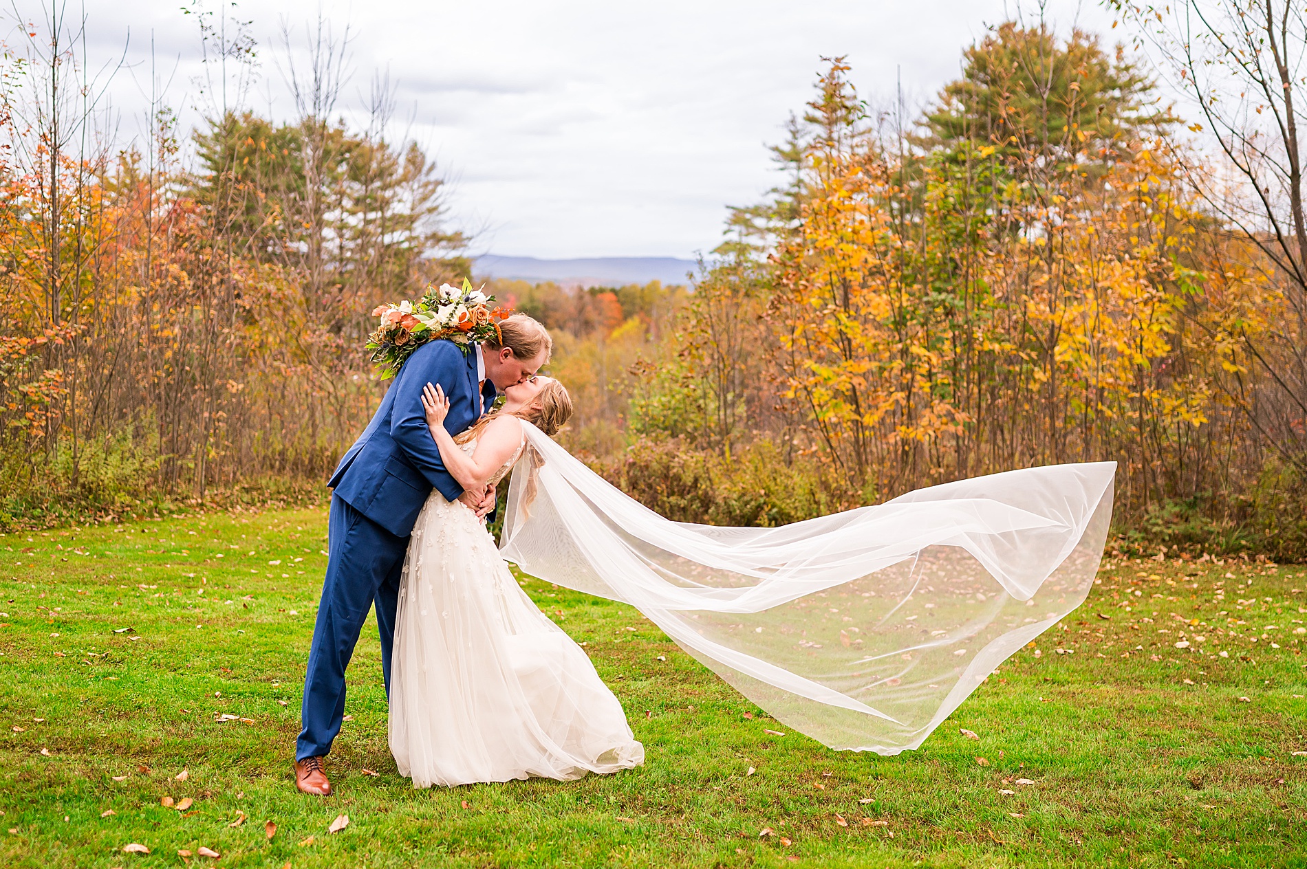 romantic wedding portraits from Enchanting Fall Wedding in Vermont