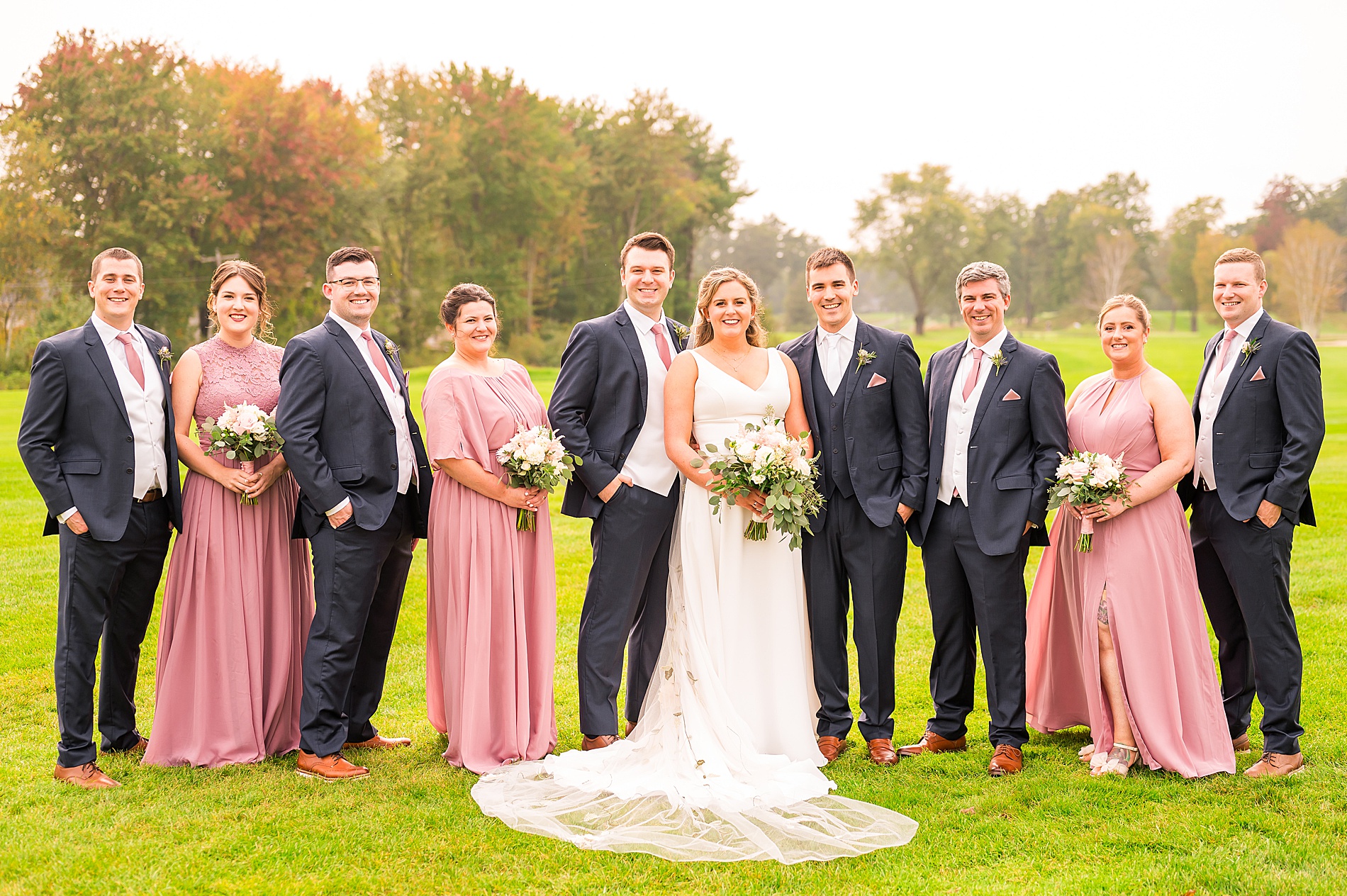 wedding party portraits from New Hampshire wedding