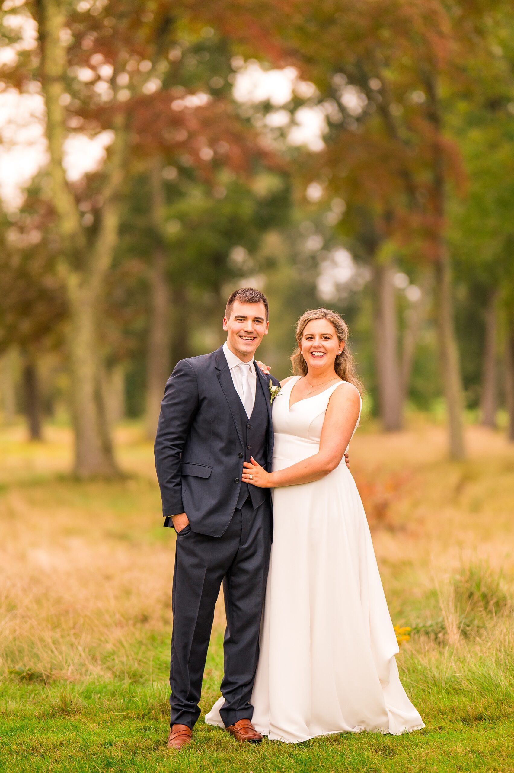 fall wedding portraits at Manchester Country Club