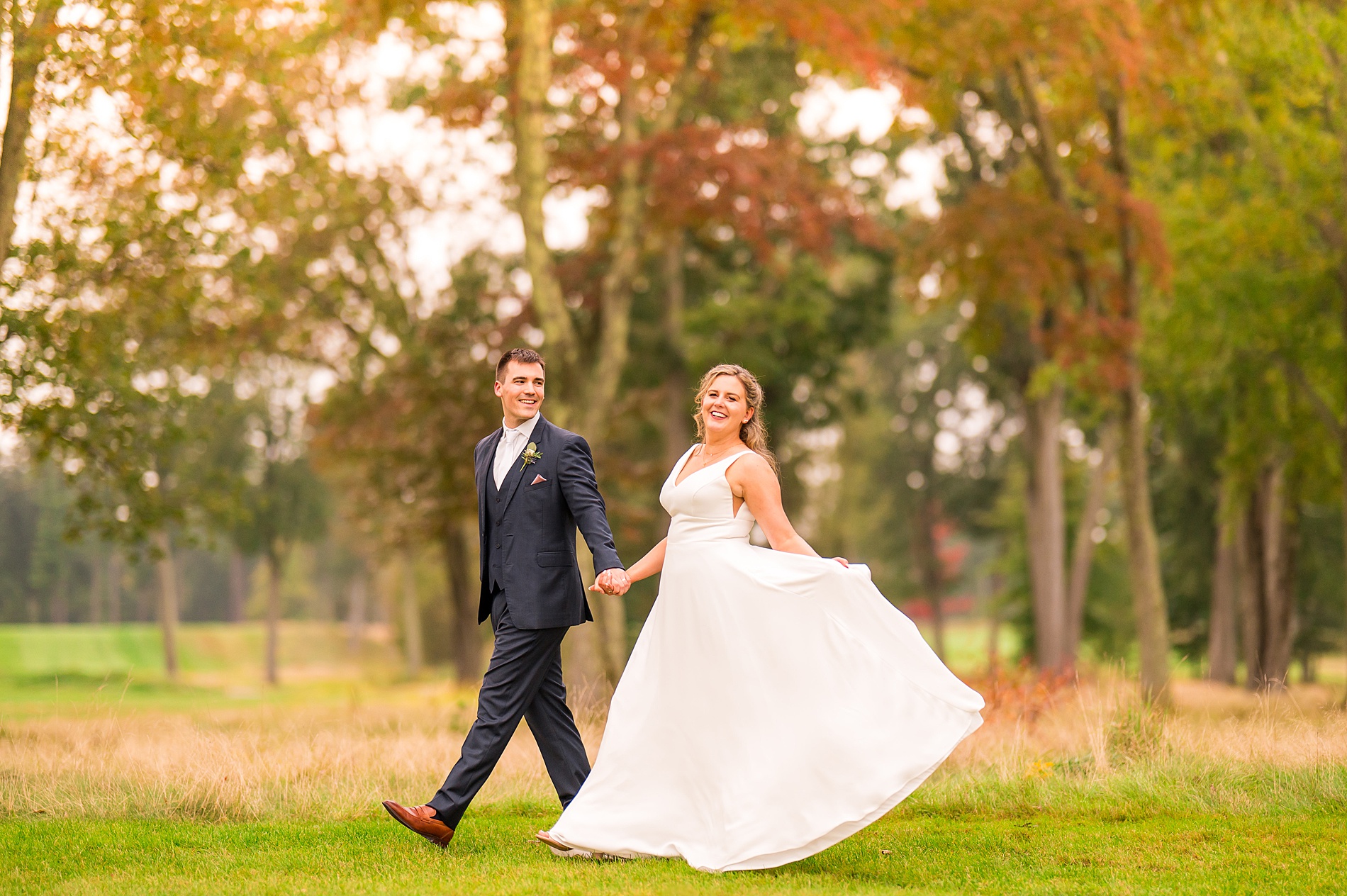 Manchester Country Club Fall Wedding portraits 