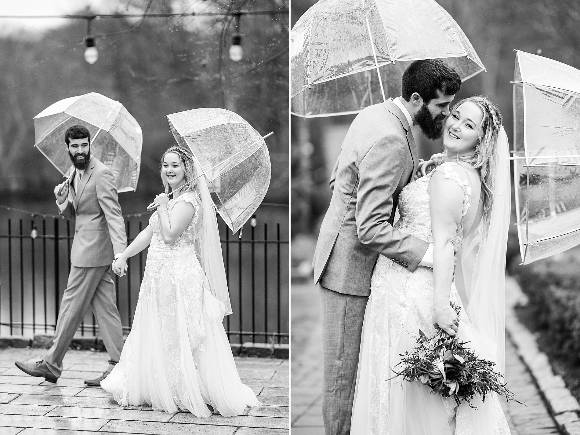 wedding portaits in the rain