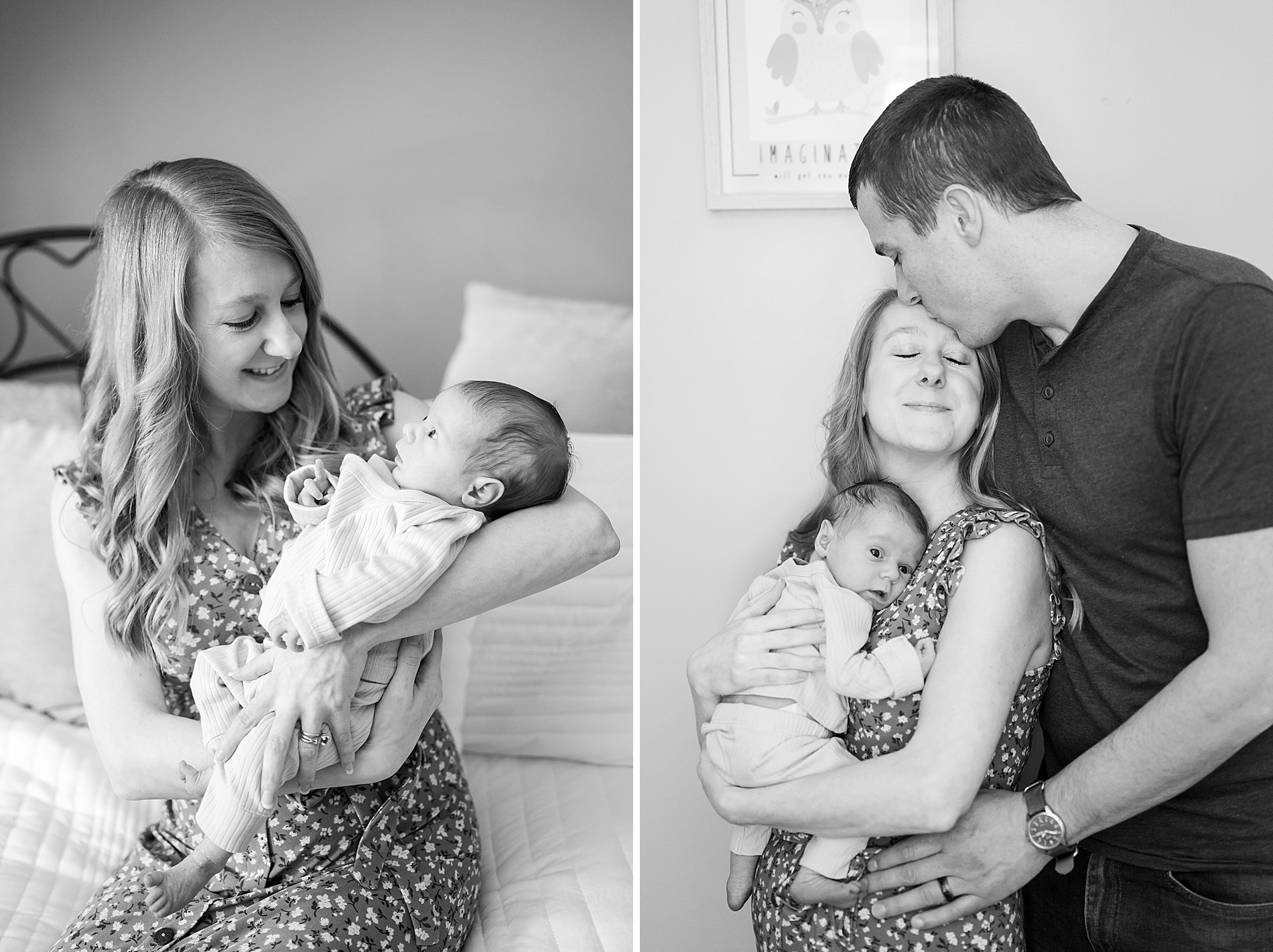 timeless family portaits with newborn girl