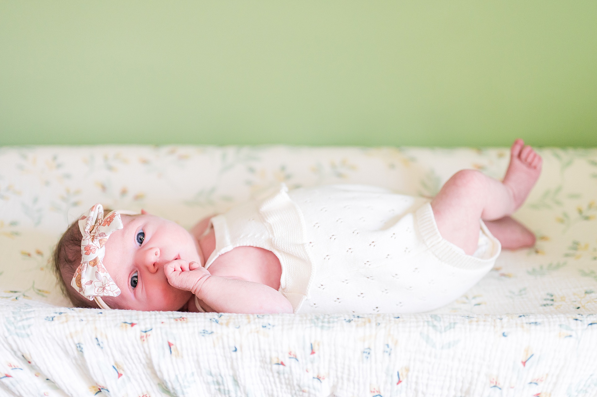 adorable newborn girl from In-Home Lifestyle Newborn Session 