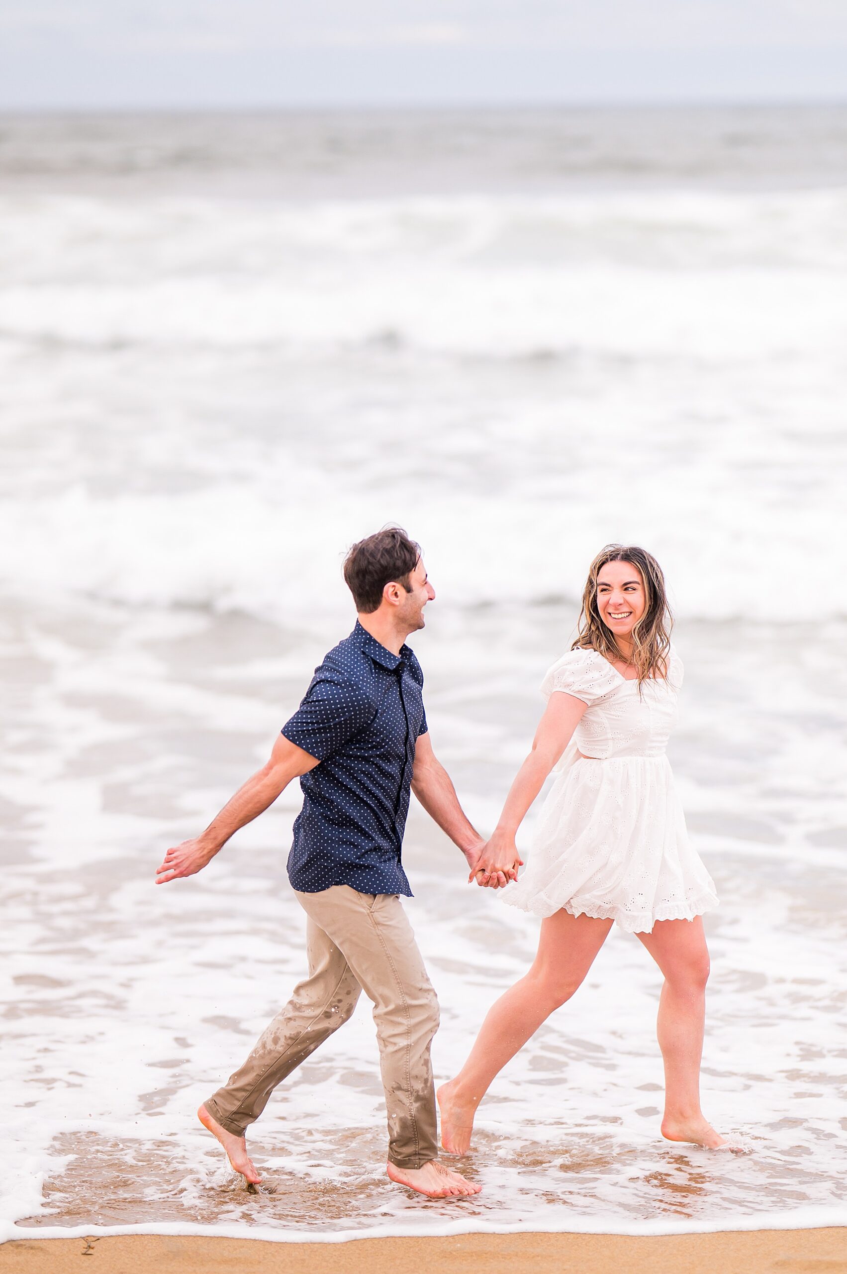 beach engagement in New England