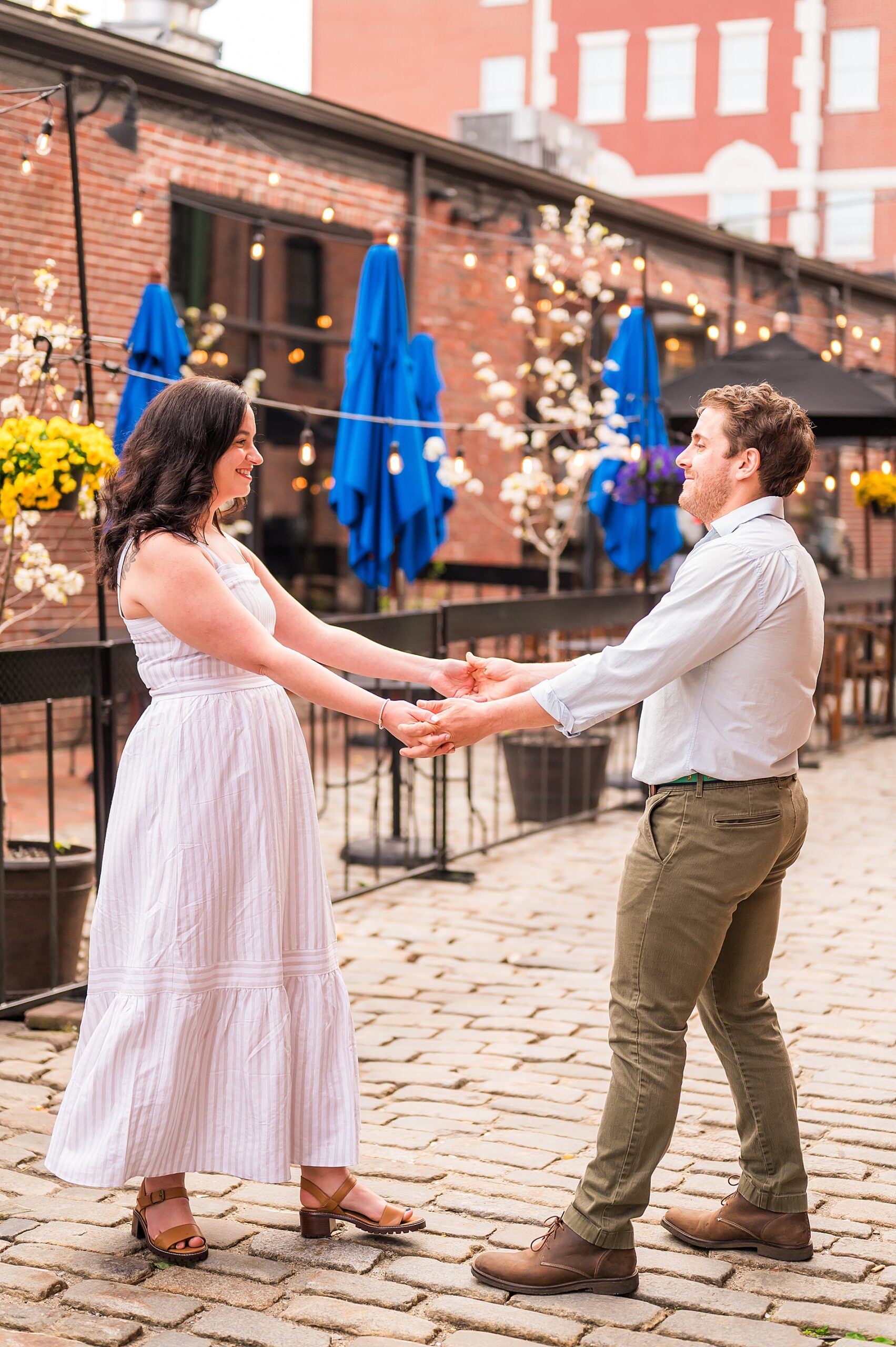 Candid engagement photos from New England Spring Engagements