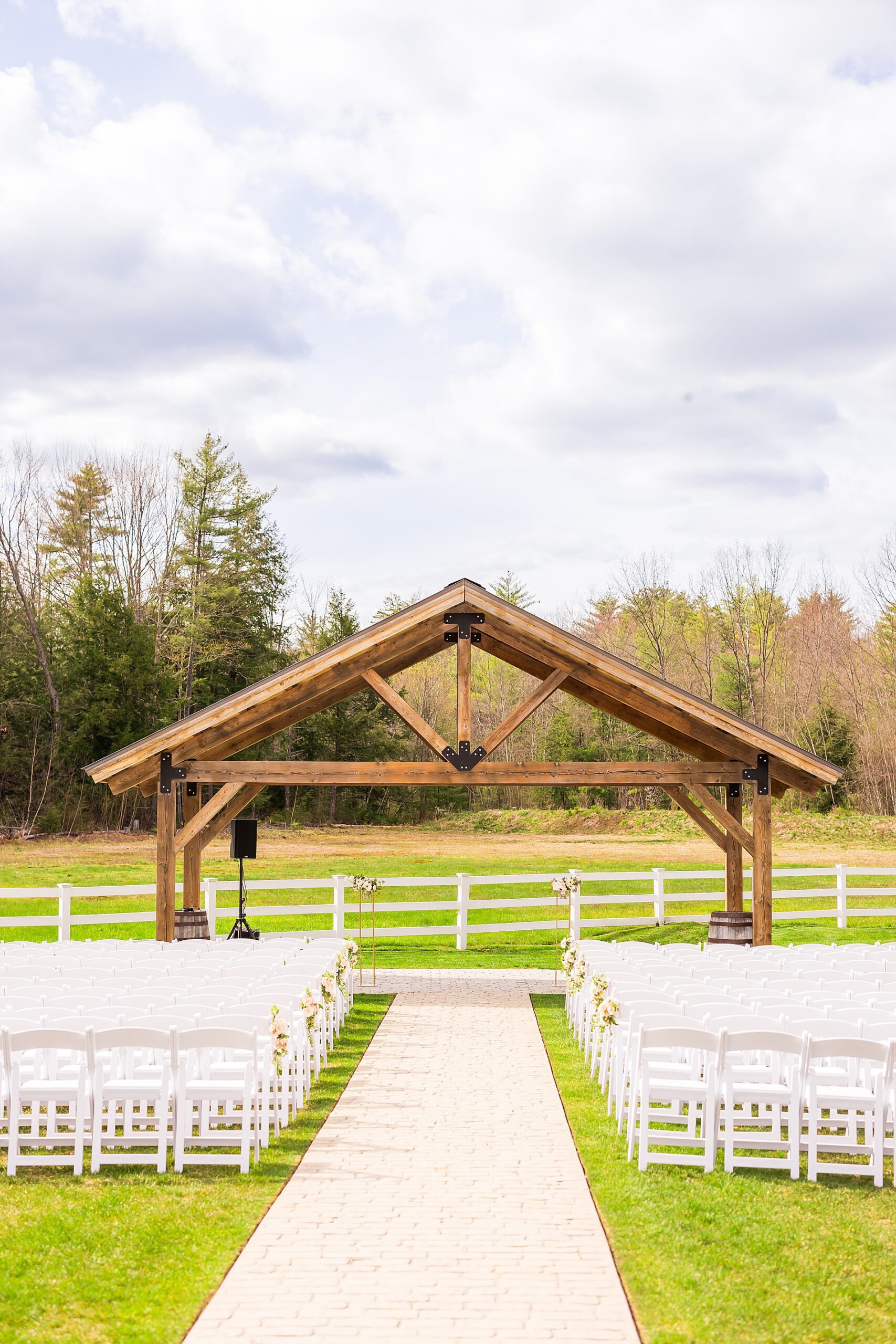 Spring Wedding ceremony at Barn on Bull Meadow 