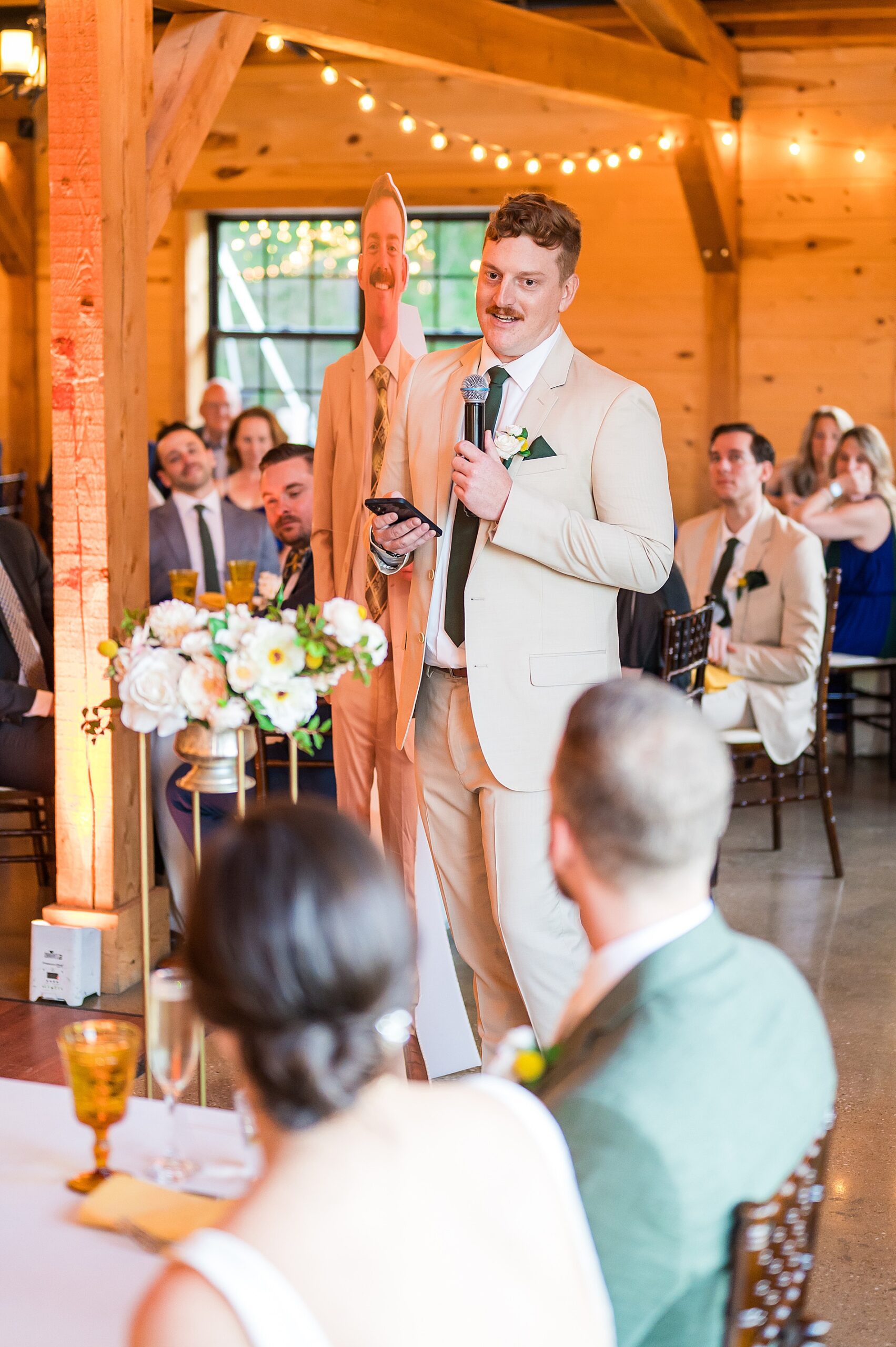 bride's brother gives wedding toast 