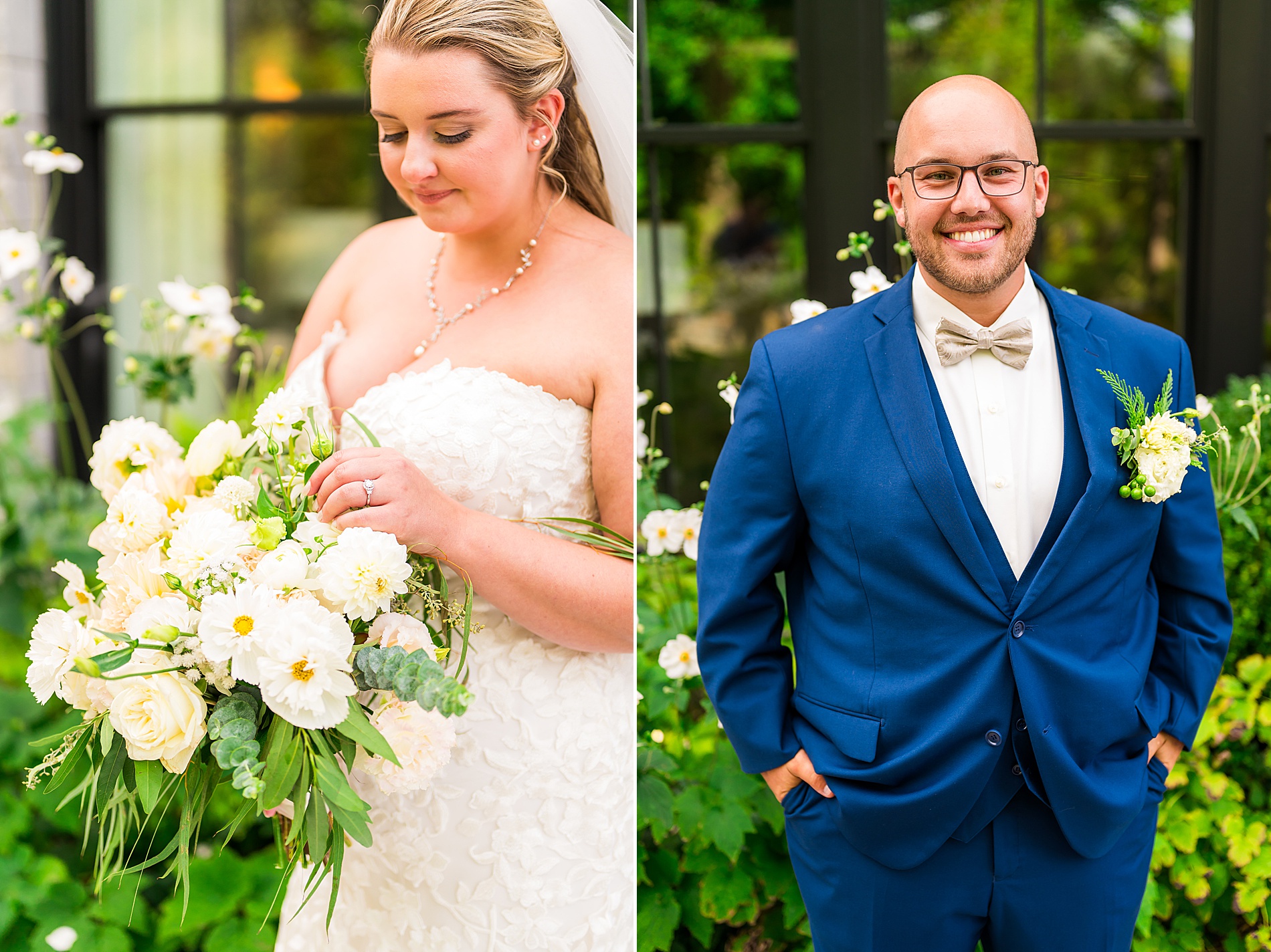 bride and groom before wedding ceremony