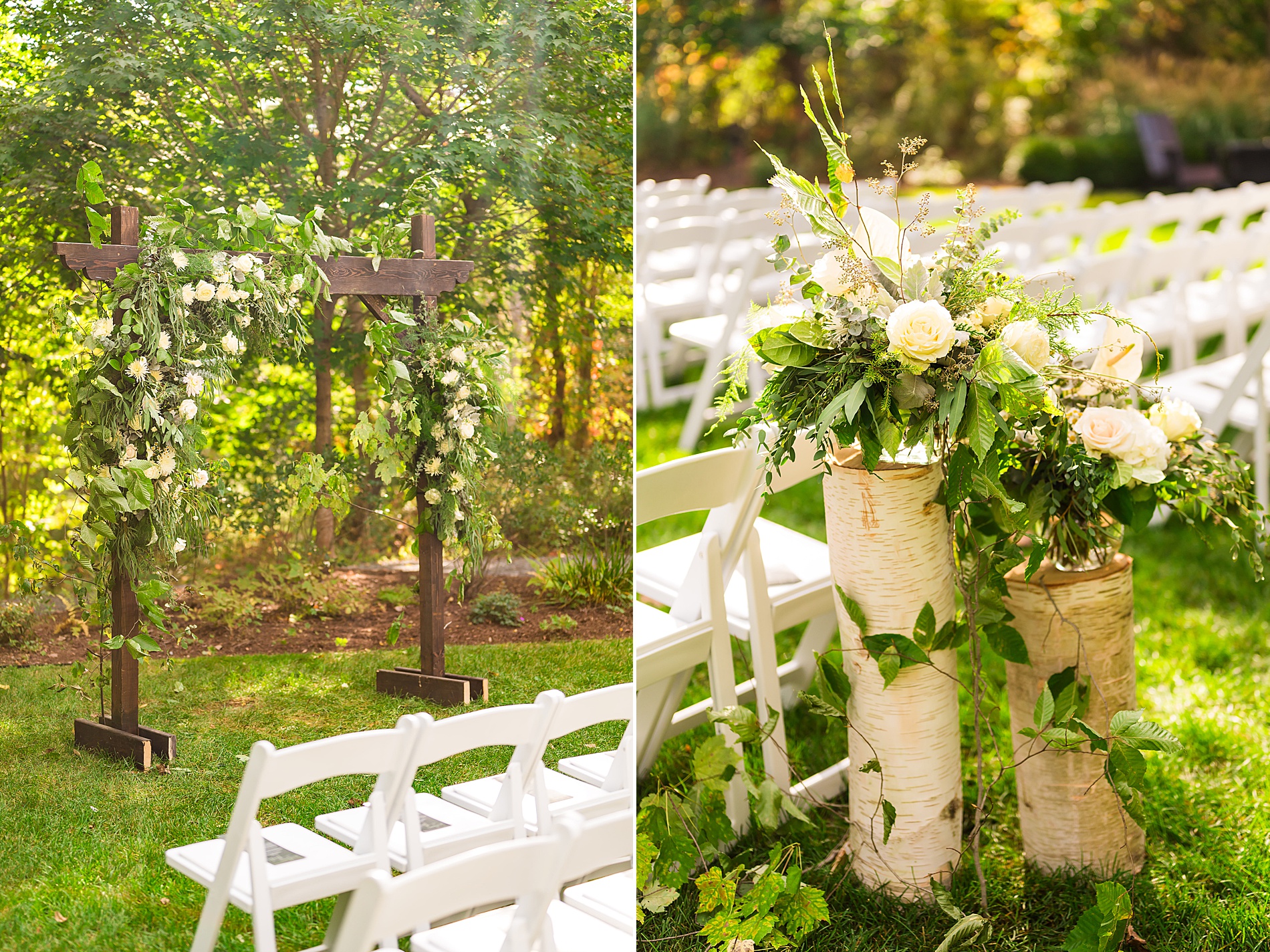 dreamy outdoor wedding ceremony at Williams Inn Wedding in Western MA