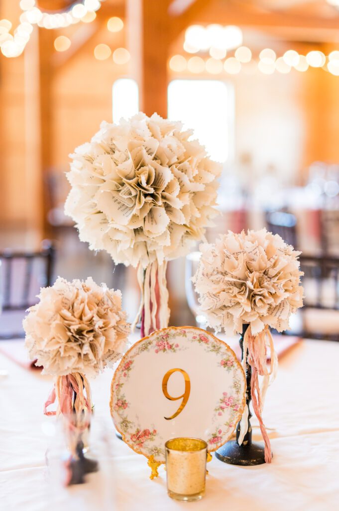 Wedding reception details | Pink and gold