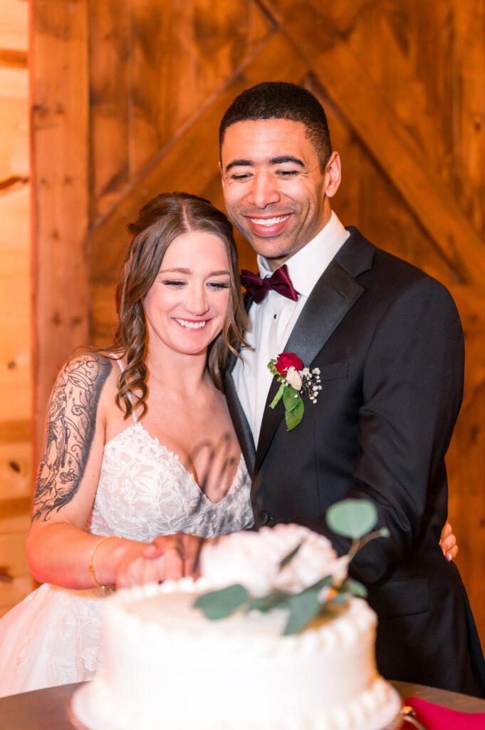 Cake cutting | Spring wedding at Barn at bull meadow wedding