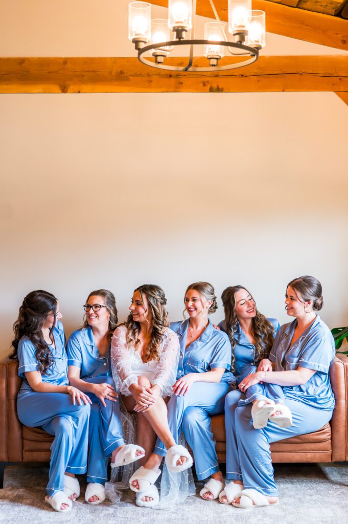 Dusty Blue Pajama Bridesmaid