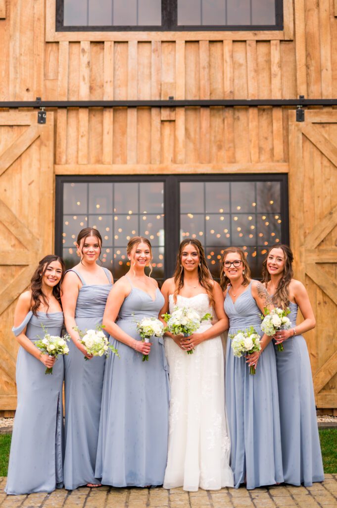 Dusty blue bridesmaids dresses