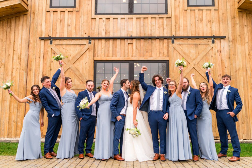 Dusty blue spring wedding
