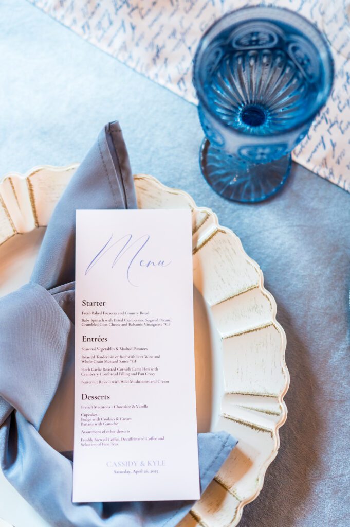 Dusty blue wedding details