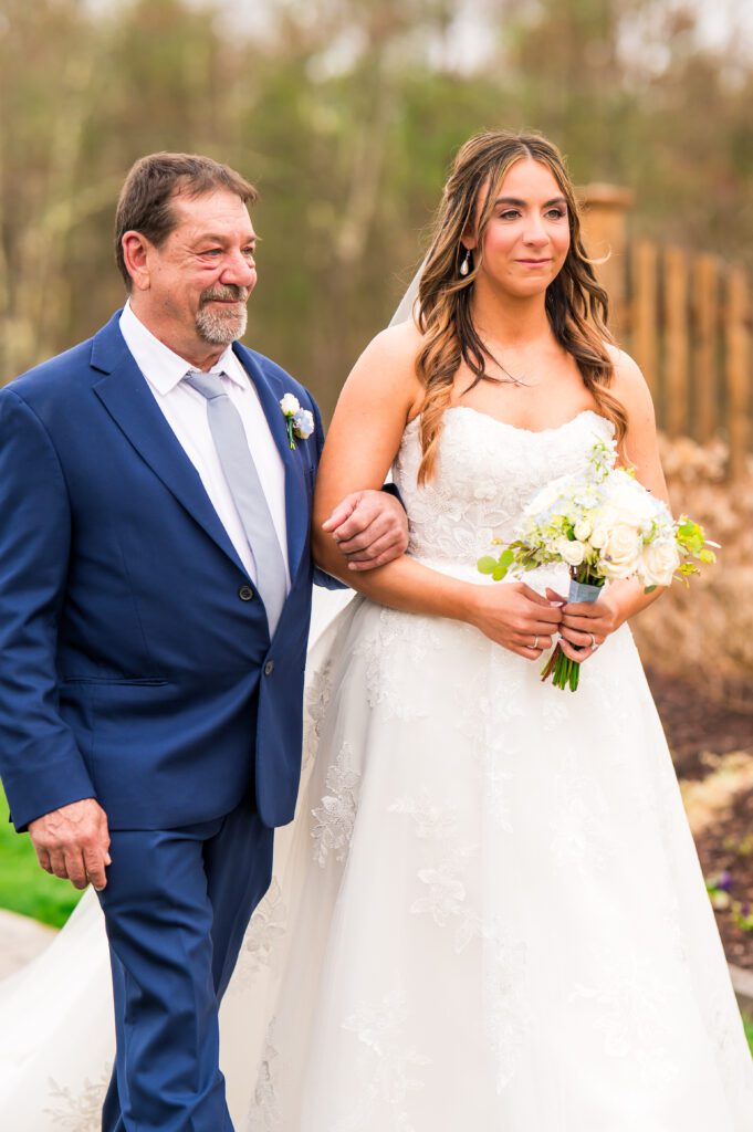 Bride walking down aisle | NH Wedding